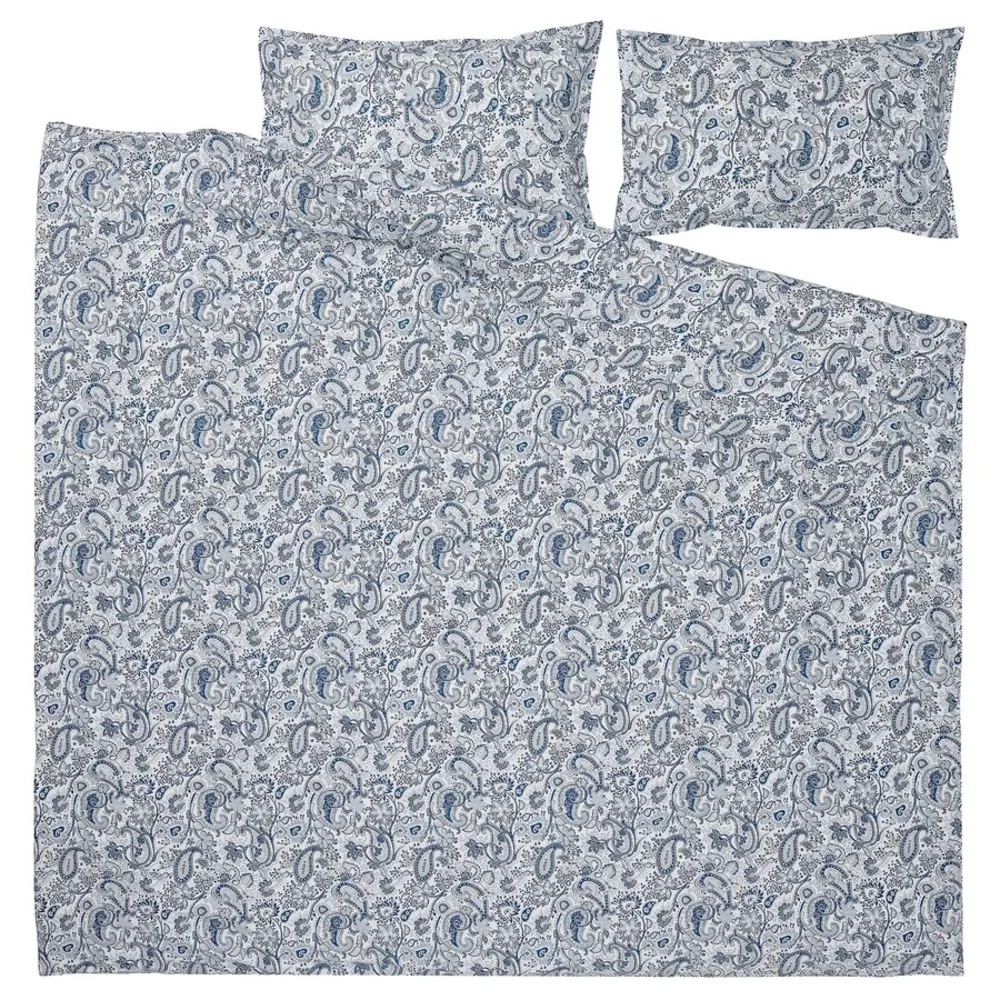 Paisley Blue and White Duvet Set